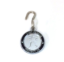 Saint Francis Black/Silver Enamel Pet Medal
