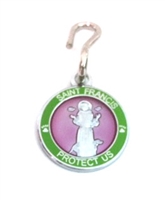 Saint Francis Green/Pink Enamel Pet Medal