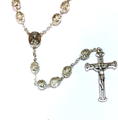 Italian Double Capped Crystal Bead Rosary R774CR