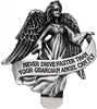 Never Drive Faster Than Your Guardian Angel Can Fly Pewter Visor Clip