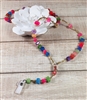 Our Lady of Guadalupe Colored Stone Bead Rosary with Lens Cross