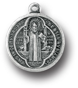 Saint Benedict Medium Size Silver Medal 1077