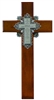 10" Cherry Holy Verse Cross, John 3:16 Pewter Plaque