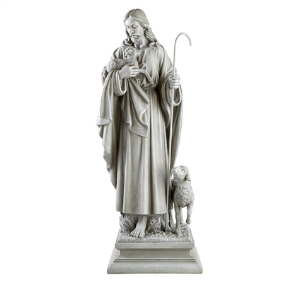 28" Jesus, The Good Shepherd Outdoor Garden Statue