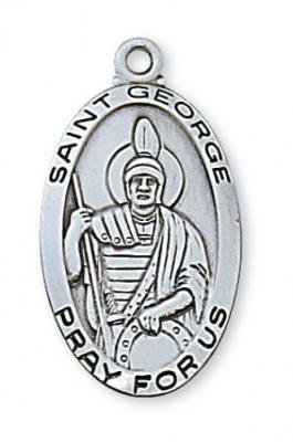 Choose a 2.7cm Oval Sterling Silver Medal of Your Favorite Patron Saint