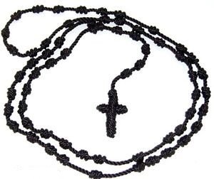 Black Neck Cord Rosary