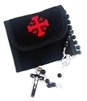 Jerusalem Cross Velcro Rosary or Coin Pouch