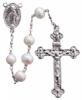 24" Chain-link Rosary with 8mm Pearl Beads