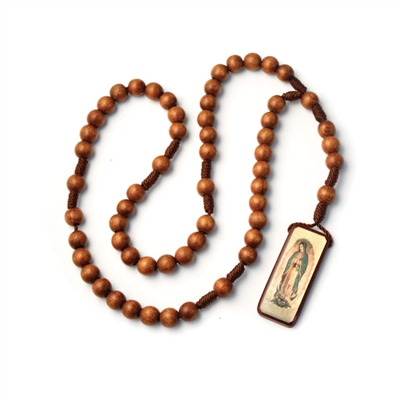 Our Lady of Guadalupe Handmade Wood Bead Rosary