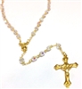 April Birthstone Bead Gold Rosary