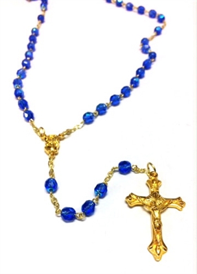 September Birthstone Bead Gold Rosary