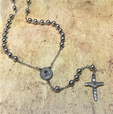 Stainless Steel Saint Benedict Rosary