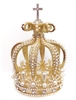 Medium Size Pearl Rhinestone Gold Crown For Statue