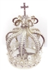 Medium Size Rhinestone Pearl Silver Crown For Statue