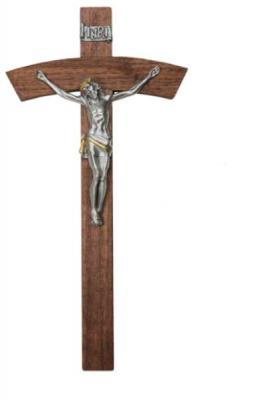 Bent Walnut Wall Crucifix
