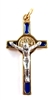 1.5" Gold Blue St. Benedict Crucifix