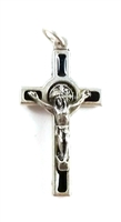 1.5" Black Enamel St. Benedict Crucifix