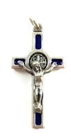 1.5" Blue Enamel St. Benedict Crucifix