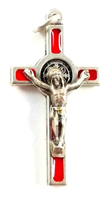 1.5" Red Enamel St. Benedict Crucifix