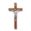 10 inch Wood Cross with Silver Corpus CX99