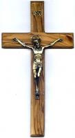 8" or 10" Olive Wood Crucifix from the Holy Land