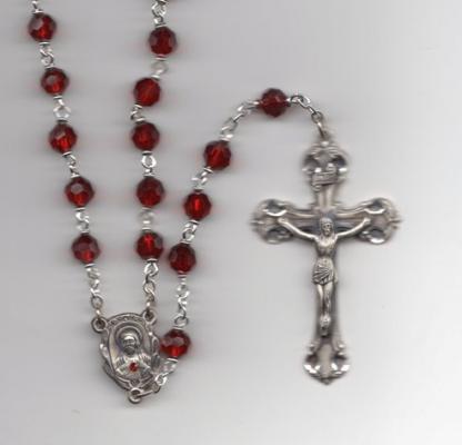 Vienna Ruby Sterling Rosary