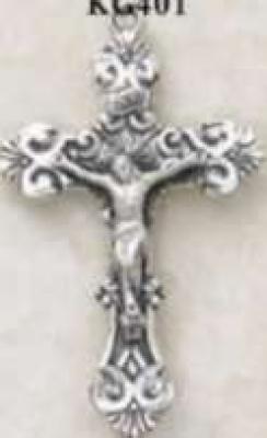 Sterling Ornate Crucifix 3 cm 24" chain