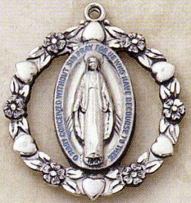 Miraculous Medal -- 2.7cm -- Sterling Silver