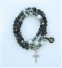 Grey Full Rosary Agate Wrap Bracelet