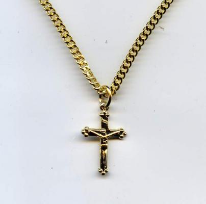 SMALL GOLD CRUCIFIX  NECKLACE