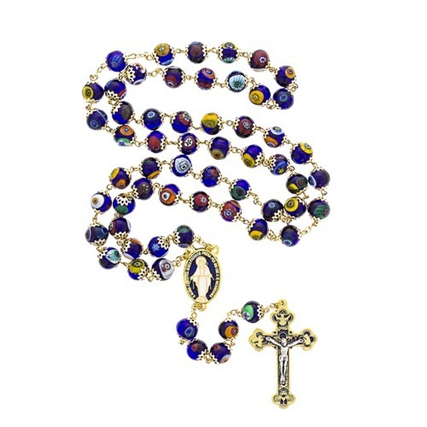 Italian Murano Glass Bead Rosary Z-VMOSAICO