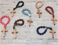 Wood Bead Finger Rosary
