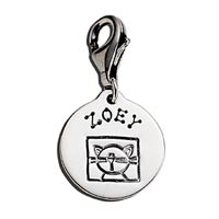 Small Circle Latch Charm Family Cat