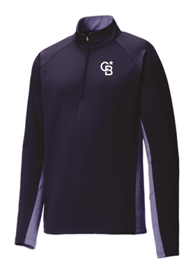 Mens Stretch Contrast 1/2-Zip Pullover