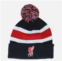 Liverpool F.C Breakaway Navy/Red Pom Beanie