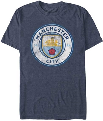 Manchester City Distressed Mens Tee
