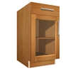 1 glass door 1 drawer base cabinet (interior will the match wood type and finish chosen for the face of the cabinet)