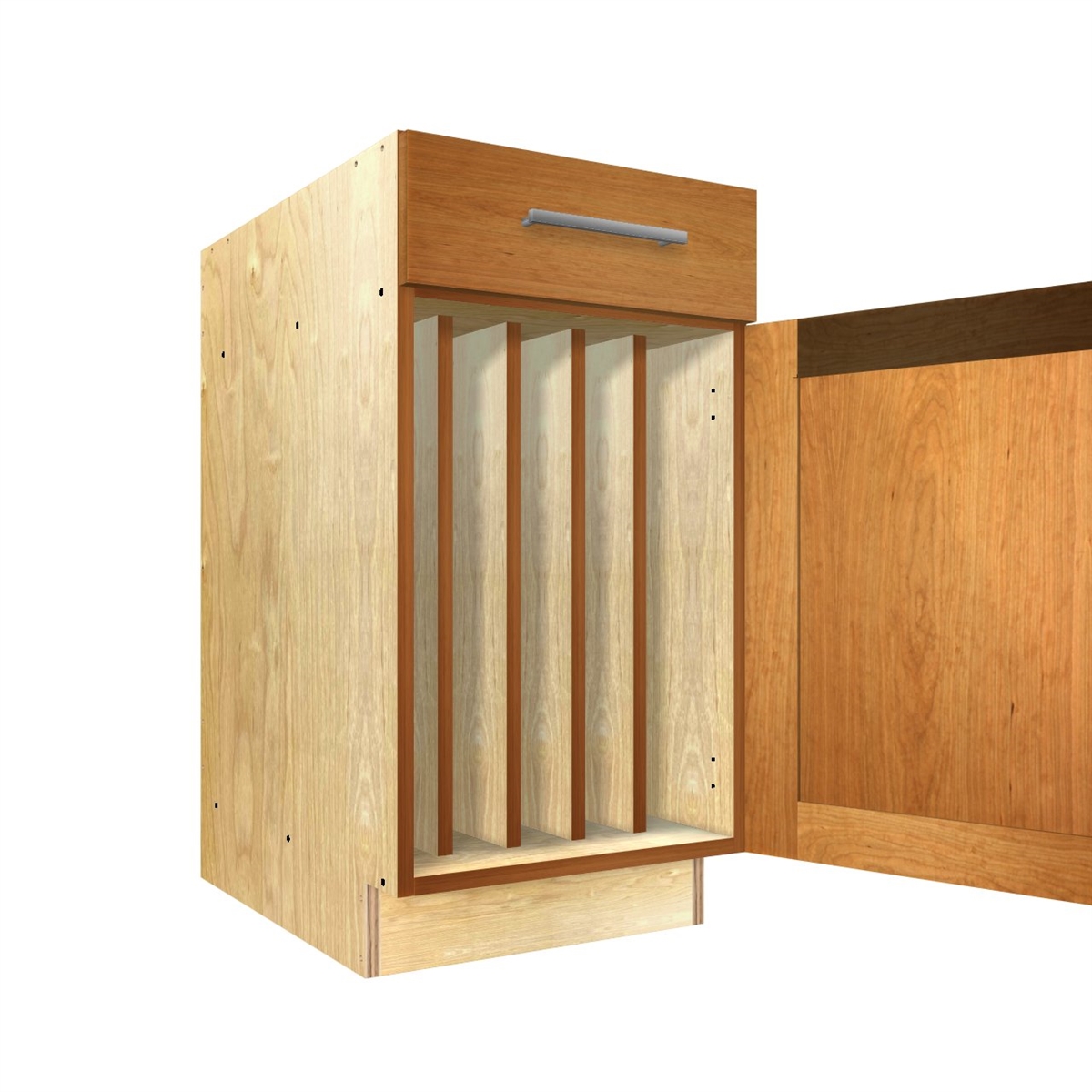 1 door base cabinet with FULL HEIGHT TRAY DIVIDERS