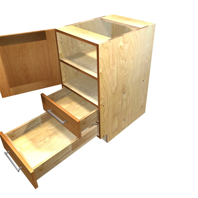 2 door 2 drawer base cabinet (drawers on bottom)