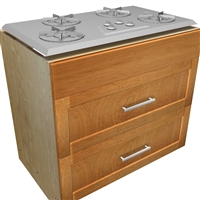 2 drawer 1 false front cooktop base cabinet