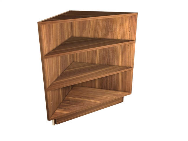 0 door exposed interior corner shelf base cabinet (UNFINISHED/RAW WOOD INTERIOR)