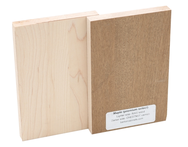 WOOD SAMPLE- maple hard white (RAW AND CHESTNUT)