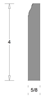 Portland Base Molding- 4" tall x 5/8" thick (ogee edge)