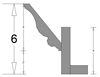 PORTLAND 2 piece crown molding with backer  (4" tall Portland crown, 4" tall backer)