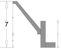 SHAKER 2 piece crown molding with backer (5" tall Shaker crown, 4" tall backer)