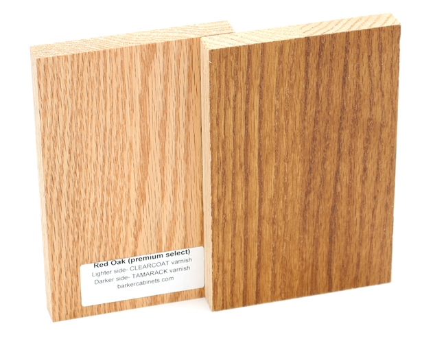 WOOD SAMPLE- red oak (CLEARCOAT AND TAMARACK)