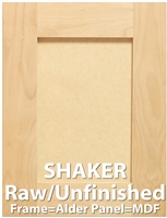 SAMPLE DOOR- Shaker Inset Panel Sample Cabinet Door (Paint Grade: frame= alder, panel= mdf)