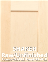 SAMPLE DOOR- Shaker Inset Panel Sample Cabinet Door (Paint Grade: frame=MAPLE, panel=MAPLE)
