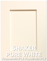 PURE WHITE SAMPLE DOOR- Shaker Inset Panel Sample Cabinet Door (Paint Grade: frame=MAPLE, panel=MAPLE) (painted PURE WHITE)