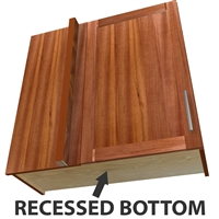 1 door blind corner wall cabinet (LEFT side hinged with integrated filler) with recessed bottom